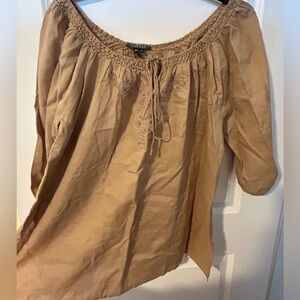 Plus Size Tan linen Ralph Lauren tunic